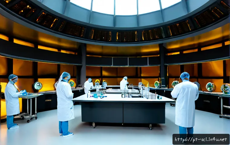 Home 17 핵융합 반응로와 국제 공동 연구 - Photorealistic wide-angle interior of a futuristic fusion reactor research facility, a massive tokam...